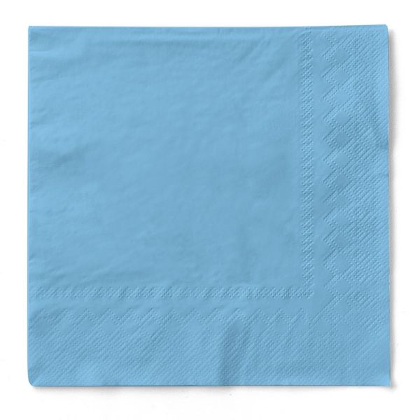 Serviet papir, 330x330mm, 3lags 1/4 fals BASIC, LYSEBLÅ, FSC MIX CREDIT - 100 stk pk / 6 pk karton
