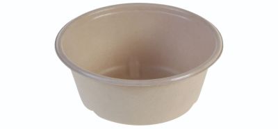 Bowl biocoated sukkerrørsfiber, 600ml, Ø151x60mm, natur - 60 stk pk / 5 pk karton