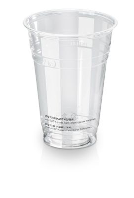 Glas PLA 4dl, Ø 96mm, printet SUP DK, glasklar - 50 stk pk* / 24 pk karton*