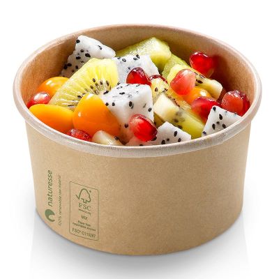 Isbæger Kraft karton, 240ml / 8oz, Ø96x52mm, IKKE plastic lamineret, brun - FSC MIX CREDIT - 50 stk pk* / 20 pk karton*