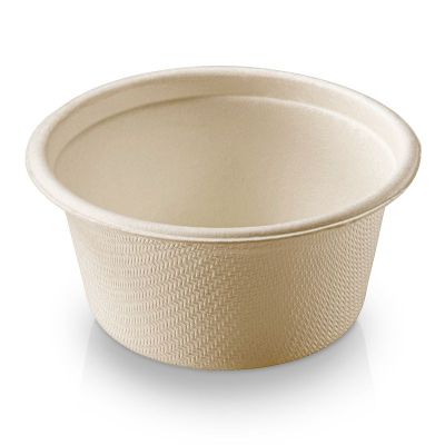 Dipskål sukkerrørsfiber, 50ml, Ø62x30mm, natur PFAS-free - 50 stk pk / 40 pk karton