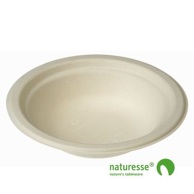 Tallerken i sukkerrørsfiber - dyb, 200ml - 50 stk pk *