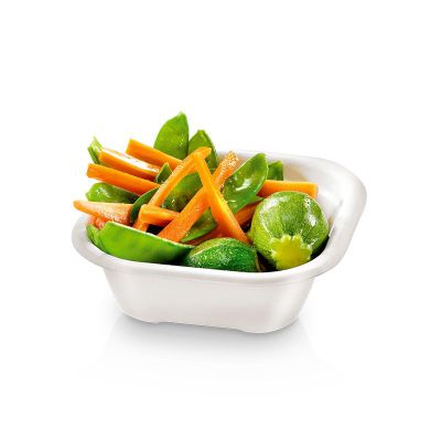 Bowl biocoated sukkerrørsfiber, 12oz, 130x130x59mm, hvid - 125 stk pk / 4 pk karton