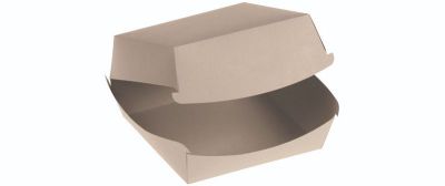 Burgerbox Bambuskarton/PLA, 120x110x80mm, beige - 50 stk pk / 4 pk karton
