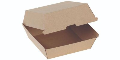 Burgerbox Kraft karton, 125x125x40+40mm, brun - 50 stk pk / 4 pk karton