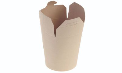 Chinabox Bambuskarton/PLA, 450ml/16oz, Ø77x100mm, beige - 50 stk pk / 10 pk karton
