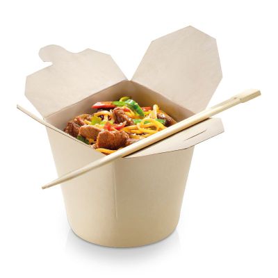 Chinabox Bambuskarton/PLA, 700ml/26oz, Ø95x950mm, beige - 50 stk pk / 10 pk karton