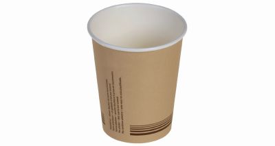 Kaffekop 2dl/8oz IKKE plastic lamineret pap, Ø80mm, brun - 50 stk pk* / 20 pk karton*