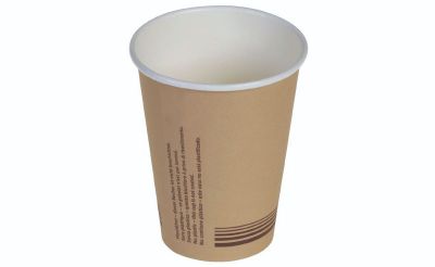 Kaffekop 3dl/12oz IKKE plastic lamineret pap, Ø90mm, brun - 50 stk pk* / 20 pk karton*