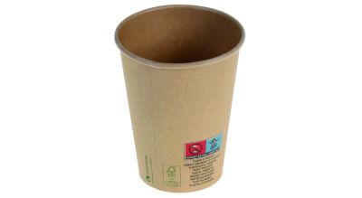 Kaffekop 3dl/12oz Kraft karton/PLA, Ø90mm, m SUP logo, brun - FSC MIX CREDIT - 50 stk pk* / 20 pk karton*