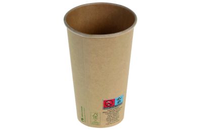 Kaffekop 4dl/16oz Kraft karton/PLA, Ø90mm, m SUP logo, brun - FSC MIX CREDIT - 50 stk pk* / 20 pk karton*