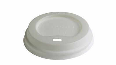 Låg CPLA, Ø60mm, dome til kaffekop, natur - 50 stk pk / 10 pk karton