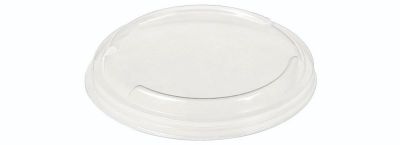 Låg PLA, Ø121mm, m kant for stabelbar, glasklar - 50 stk pk / 18 pk karton