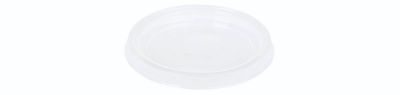 Låg PLA, Ø70mm til dressingbæger, glasklar - 100 stk pk / 20 pk karton