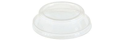 Låg PLA, Ø96mm, dome stabelbar, Push&Click, glasklar -indv til Ø76mm bæger - 50 stk pk / 15 pk karton