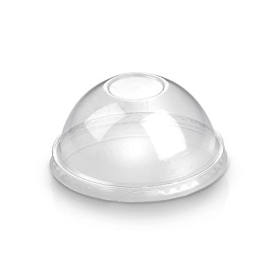 Låg PLA, Ø96mm, dome uden hul, glasklar - 50 stk pk / 24 pk karton