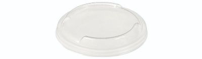 Låg PLA, Ø96mm, m kant for stabelbar, glasklar - 100 stk pk / 10 pk karton