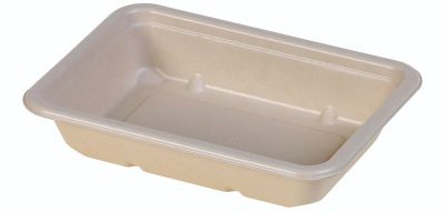 Menu bakke biocoated sukkerrørsfiber, 420ml, 175x125x35mm, natur - 50 stk pk / 6 pk karton