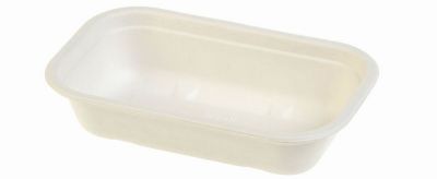 Menu bakke biocoated sukkerrørsfiber, 850ml, 229x153x50mm, hvid - 125 stk pk / 2 pk karton