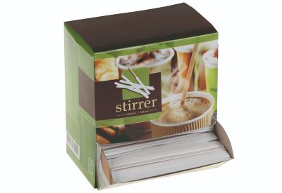 Rørepind Træ, 140mm, pakket enkeltvis Disp.box, natur - FSC 100% - 1000 stk pk* / 10 pk karton*