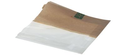 Sandwichpose PaperWise/PLA, 230x210x2x35mm, ½ - ½, brun - 500 stk pk / 1 pk karton