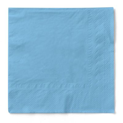 Serviet papir, 330x330mm, 3lags 1/4 fals BASIC, LYSEBLÅ, FSC MIX CREDIT - 100 stk pk / 6 pk karton