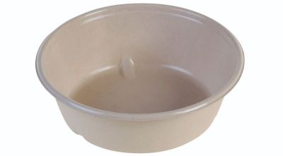 Bowl biocoated sukkerrørsfiber, 1200ml, Ø195x65mm, natur - 130 stk pk / 4 pk karton