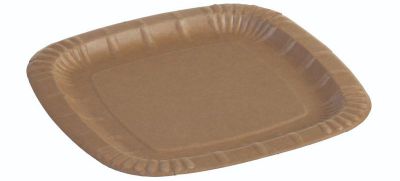 Tallerken flad Kraft karton, 235x235mm - FSC MIX CREDIT - 100 stk pk* / 5 pk karton*